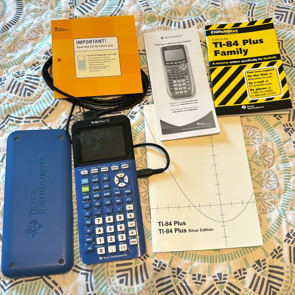 Texas Instruments TI 84 graphing calculator.